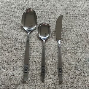 Vintage Madeira Japan Stainless Steel Flatware 3 Piece Set Serving Pieces MCM